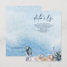 Rustikale Seashells Ocean Sea Summer Beach Hochzei Begleitkarte