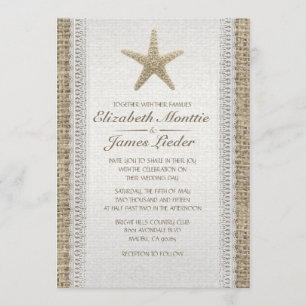 Rustikale Seesterne-Strand-Hochzeitseinladungen Einladung