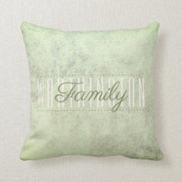 Rustikale Seite Grüne Textur Familienname Monogram Kissen
