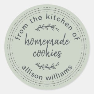 Rustikale selbstgemachte Kekse aus der Küche von G Runder Aufkleber