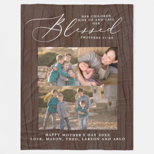 Rustikale Selige Mama Sprichwörter 31 Schrift 3 Fo Fleecedecke (Vorderseite)