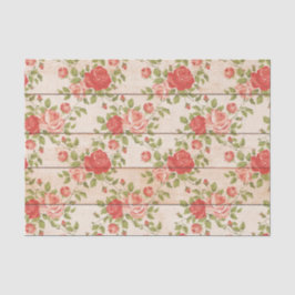 Rustikale Shabby-Rose Holzlatten Seidenpapier
