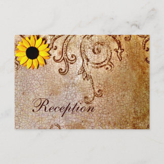 Rustikale Shabby Sunflowers Brown Wedding Card Einladung
