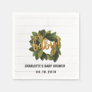 Rustikale Shiplap Babyparty-Servietten Serviette