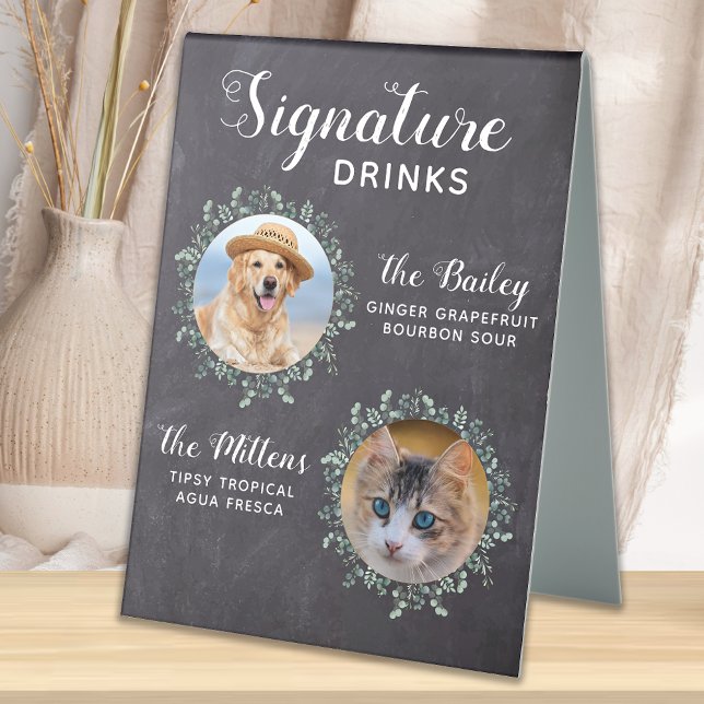 Rustikale Signatur Drinks Haustiere Hochzeit Custo Tischaufsteller (Von Creator hochgeladen)