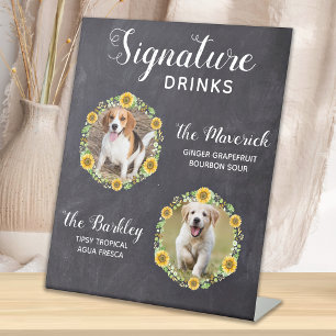 Rustikale Signatur Drinks Sonnenblume Hunde Hausti Sockelschild