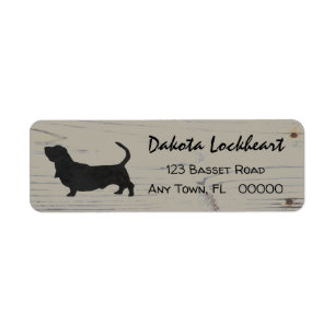 Rustikale Silhouette des Hounds Watercolor im Holz
