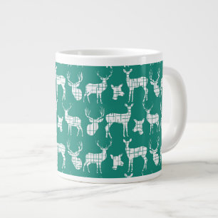 Rustikale Silhouette Hirsche auf Aquamariner Spezi Jumbo-Tasse
