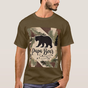 Rustikale Silhouette Papa Bear Außenbereich Vintag T-Shirt