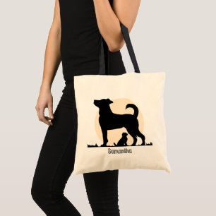 Rustikale Silhouette von Mama & Pup mit Emotionale Tragetasche