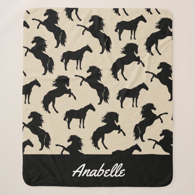Rustikale Silhouetten | PERSONALISIERT Sherpadecke (Vorderseite)