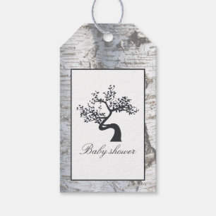Rustikale Silver Birch Tree Babydusche Geschenkanhänger