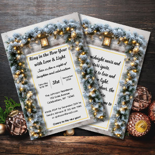 Rustikale Silvester-Party Einladung