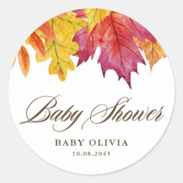 Rustikale sinkende Blätter Herbstdusche Runder Aufkleber