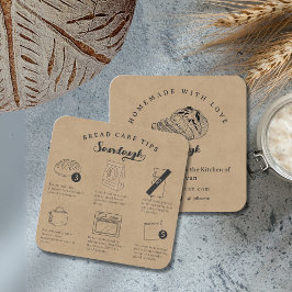 Rustikale Sketch hausgemachte Tipps zur Brotreinig Quadratische Visitenkarte
