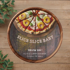 Rustikale Slice Slice Pizza Babydusche Pappteller