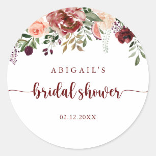 Rustikale Sommer-Blumen-Hochzeitsdusche Favor Runder Aufkleber