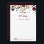 Rustikale Sommer-Blumenzwiebeln - Wünsche Hinweiskarte<br><div class="desc">Diese rustikale Sommerblumen Hochzeit auch Wünsche Tipp-Karte ist perfekt für eine moderne Hochzeit. Die Blume sind bordeauxrot, rosa und rot, das Wasser ist mit grünen Blätter in einem bräunlichen Hintergrund. Diese Karten sind ideal für Hochzeiten, Brautparty, Babydusche, Graduiertenfest u.v.m. Personalisieren Sie die Karten mit den Namen der Braut und Bräutigam,...</div>