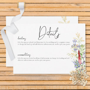 Rustikale Sommer-Wildblumen & Sonnenblumen Details Begleitkarte