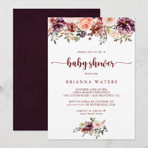 Rustikale Sommerkalligraphie Babydusche Einladung