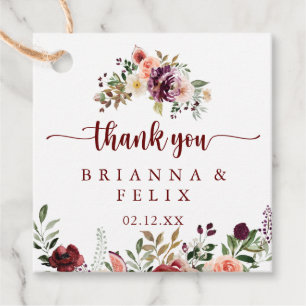 Rustikale Sommerkalligraphie-Gastgeschenk Hochzeit Geschenkanhänger