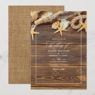 Rustikale Sommerstrand Hochzeitseinladung Einladung