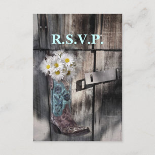 rustikale Sommerzeit Cowboy Hochzeit rsvp Reaktion Karte