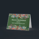 Rustikale Son & Daughter im Gesetz frohe Weihnacht Karte<br><div class="desc">Frohe Weihnachten für Sohn und Tochter in der Rechtskarte mit grünem Aquarell und Pinecones und nachdenklichen Vers.</div>