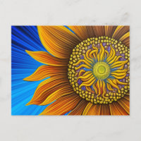 Rustikale Sonnenblume auf blau