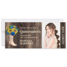 Rustikale Sonnenblume Blaue Rose Boot Quinceañera