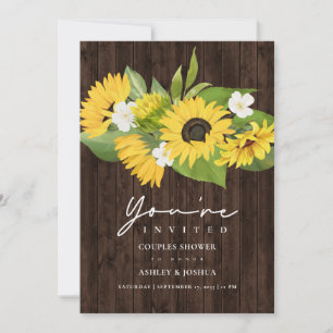Rustikale Sonnenblume Bouquet Wedding Couples Dusc Einladung