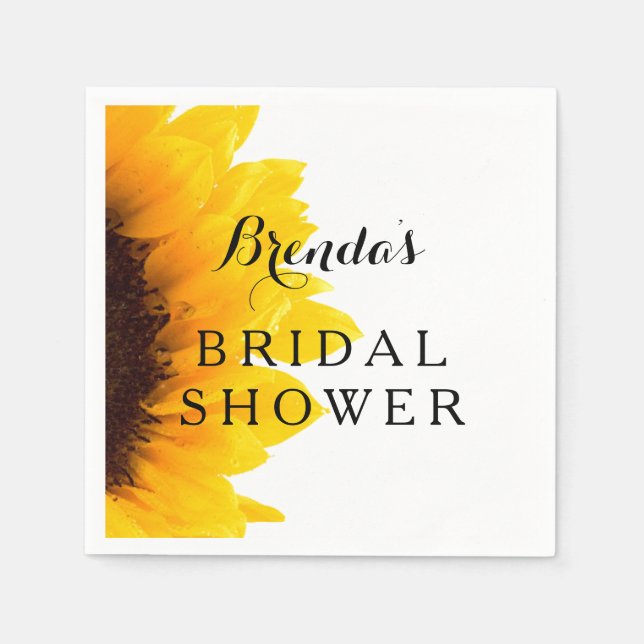 Rustikale Sonnenblume | Brautparty Paper Napkins Serviette (Vorderseite)