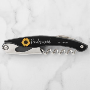 Rustikale Sonnenblume Bridesmaid Personalisiert Kellnermesser