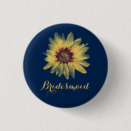 Rustikale Sonnenblume Bridesmaid-Taste Button