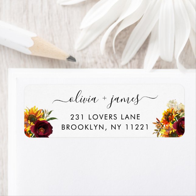 Rustikale Sonnenblume Burgund Rose Floral Wasserfa (Insitu)