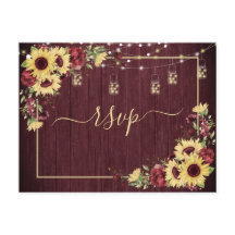 Rustikale Sonnenblume Burgund Wood Floral UAWG +Me