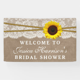 Rustikale Sonnenblume, Burlap- und Lace-Brautparty Banner