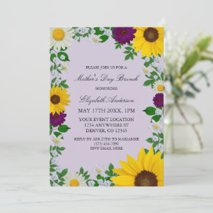 Rustikale Sonnenblume Daisy Blumenmutter Tag Einladung