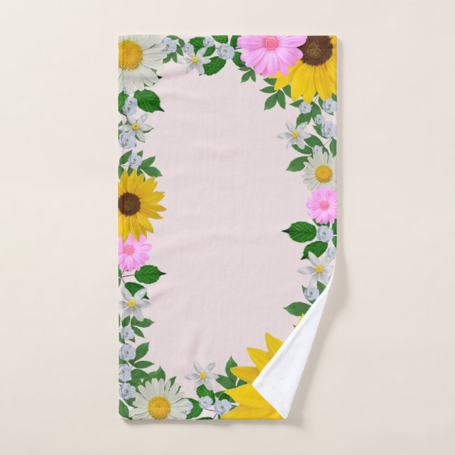 Rustikale Sonnenblume Daisy Floral Pink Handtuch (Handtuch)