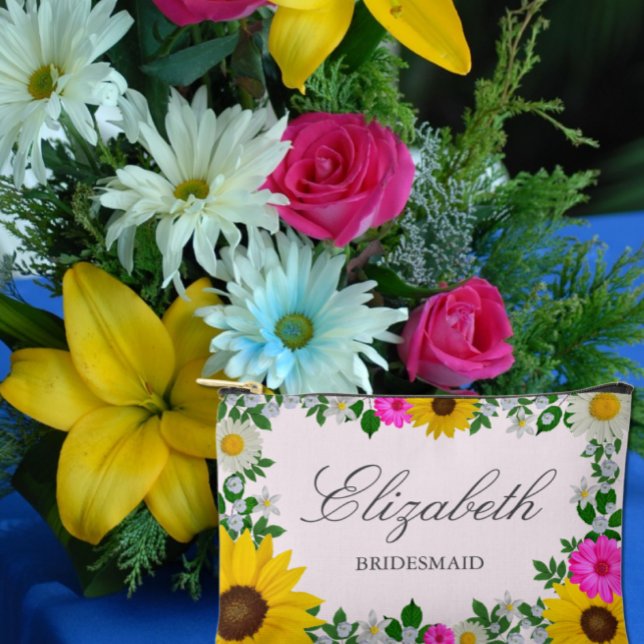 Rustikale Sonnenblume Daisy Floral Wedding Zubehörtasche (Von Creator hochgeladen)