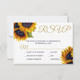 Rustikale Sonnenblume elegante schicke goldene Hoc RSVP Karte