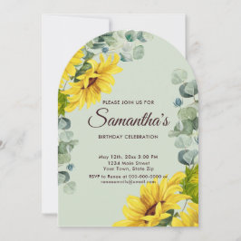Rustikale Sonnenblume Geburtstagsparty Einladung