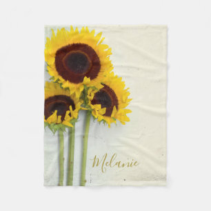 Rustikale Sonnenblume Gold Yellow Mustard Personal Fleecedecke