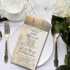 Rustikale Sonnenblume Hintergrund E-Mail Website F All In One Einladung