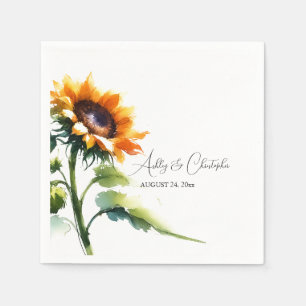 Rustikale Sonnenblume Hochzeitscocktail Napkin Serviette