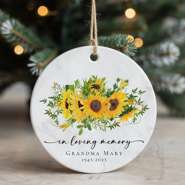 Rustikale Sonnenblume im wahren Gedächtnis Keramik Ornament (Von Creator hochgeladen)