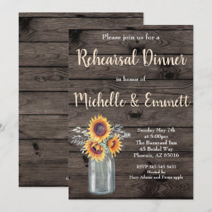 Rustikale Sonnenblume Land Blumendörfchen Probe Einladung