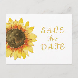 Rustikale Sonnenblume. Landeshochzeit Save the Dat Einladungspostkarte