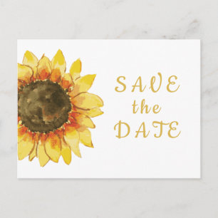 Rustikale Sonnenblume. Landeshochzeit Save the Dat Einladungspostkarte
