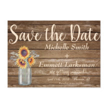 Rustikale Sonnenblume LandVintage Holz Save the Da